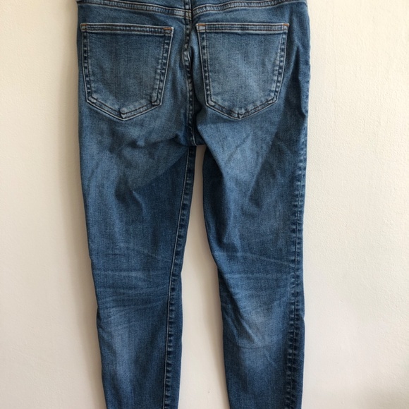 J. Crew Toothpick Jeans in 25P 9" rise, Mid-rise, button-fly distressed - Picture 6 of 7